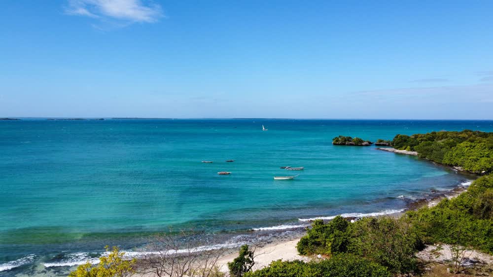 Turquoise beach on Safari Blue
